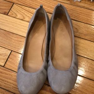 J. Crew Anya gray suede ballet flats size 8